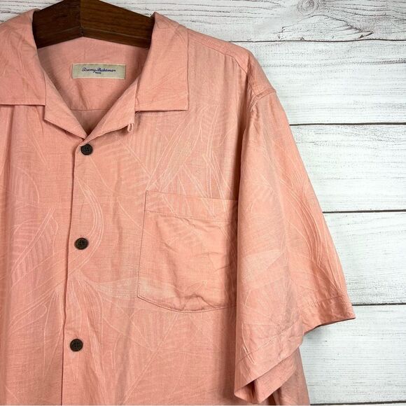 Tommy Bahama Mens Orange Button Down Hawaiian Shirt Silk Size XL - Picture 4 of 12